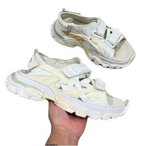 Balenciaga Track Grip Chunky Sneaker Sandals Women’s Size 7 Off White Designer
